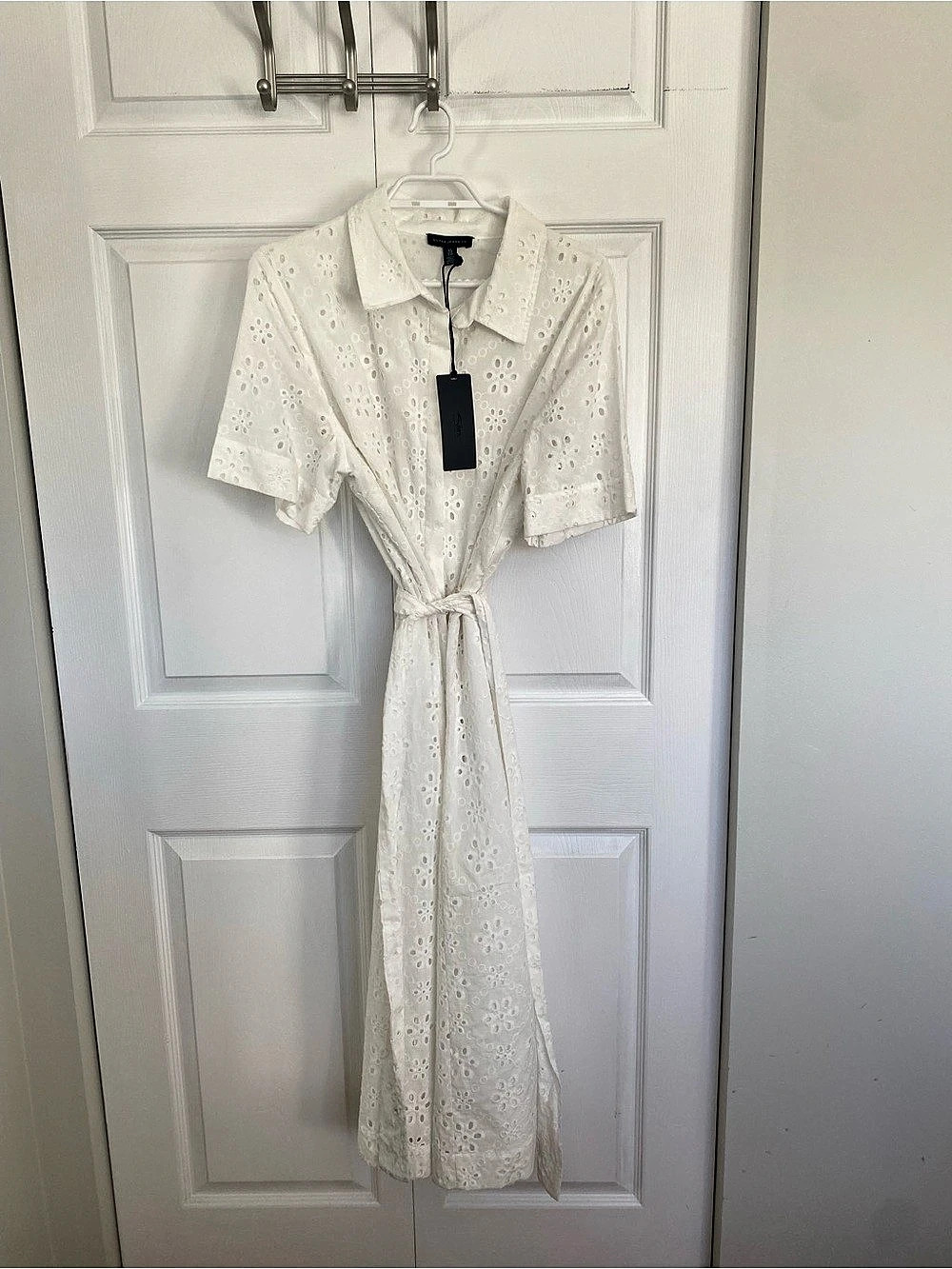 AG Adriano Goldschmied Eyelet Maxi Dress in White